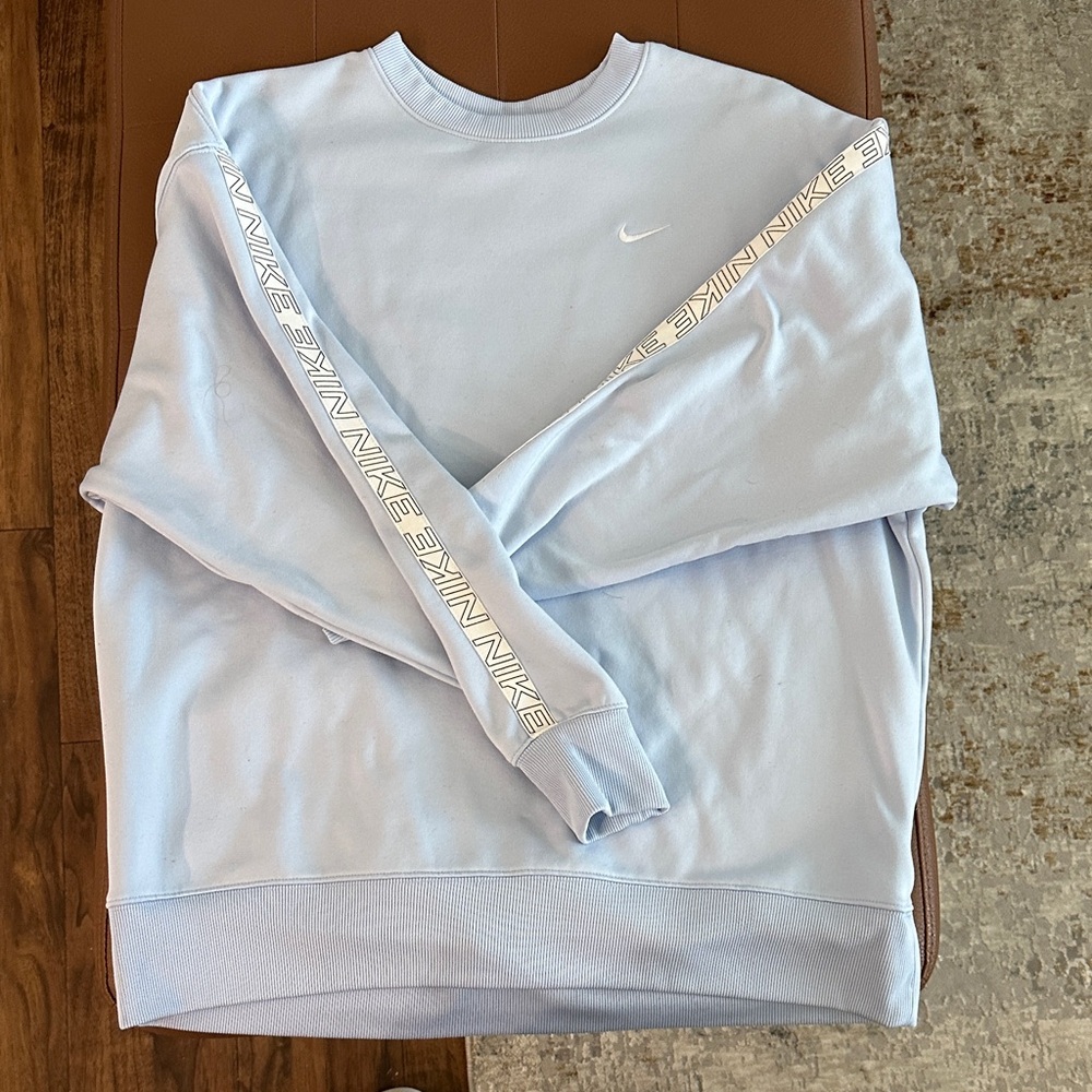 Nike Sky Blue Crewneck with Logo Sleeve